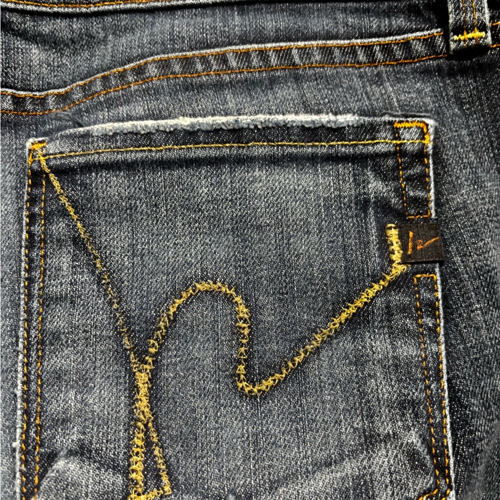 Citizens Of Humanity Dark Gray Jeans with Yellow Stitching